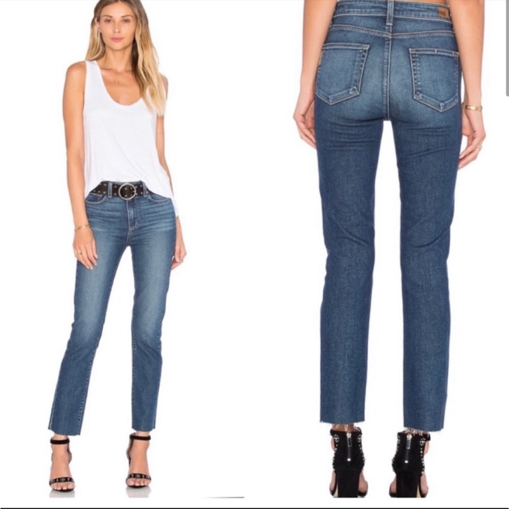 Paige Denim Jacqueline straight, raw hem, size 26